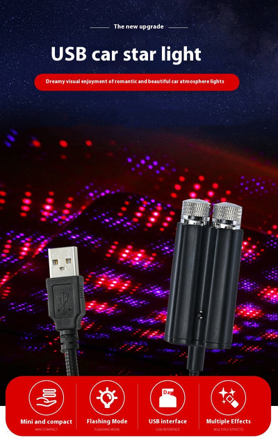Luz Ambiental para Auto con Proyección de Estrellas USB - Image 11