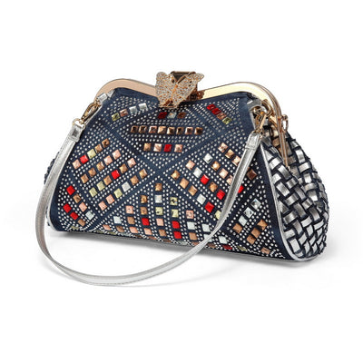 Bolso Bandolera de Lona Estilo Cowgirl con Brillantes y Broche de Mariposa - Image 10