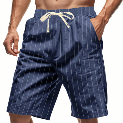 Shorts de Lino Holgados Transpirables Estilo Americano para Playa - Image 3