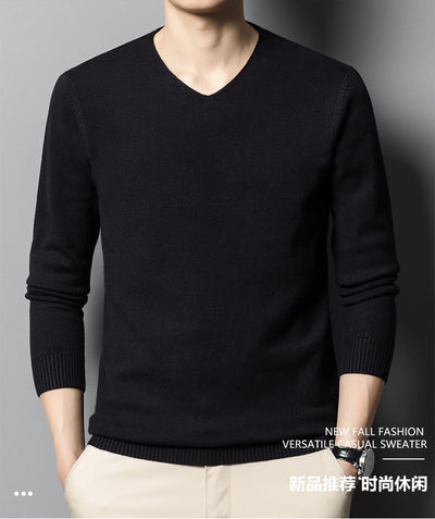 Suéter Tejido Cuello V para Hombre - Prenda Base Otoño Ejecutiva - Image 14
