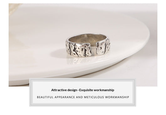 Anillo Vintage para Hombre con Textura de Piedra y Acabado Envejecido - Image 12