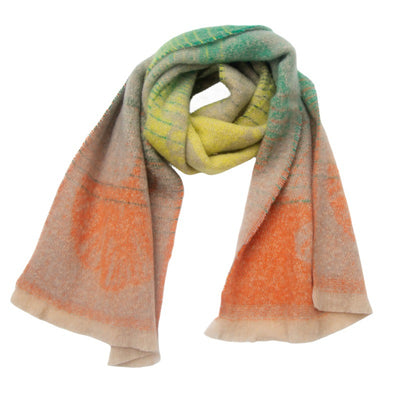 Bufanda Estilo Europeo Jacquard Hoja de Ginkgo - Image 10