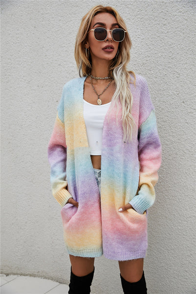 Cardigan Tejido Tie-dye Arcoíris Tallas Grandes Media Largo - Image 6