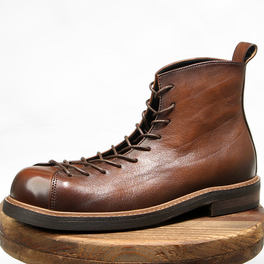 Botas Martin para Hombre de Cuero Genuino Estilo Vintage Amekaji