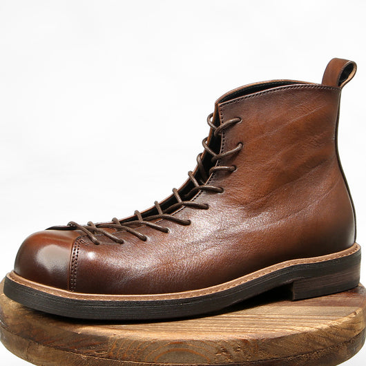 Botas Martin para Hombre de Cuero Genuino Estilo Vintage Amekaji