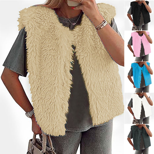 Chaleco Plush Sin Mangas para Mujer