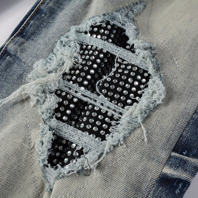 Jeans Rotos Estilo Americano para Hombre con Parches - Image 11