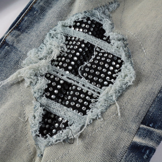 Jeans Rotos Estilo Americano para Hombre con Parches - Image 11