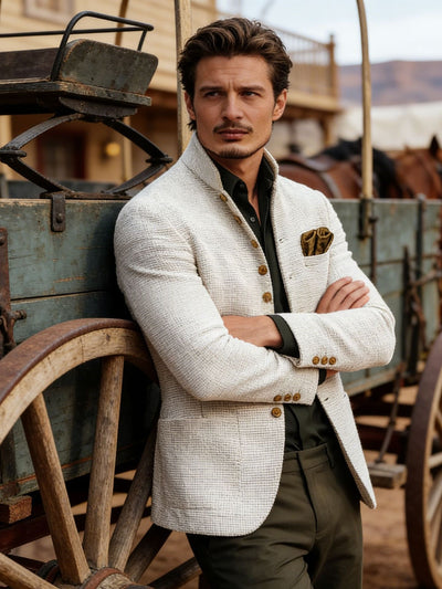 Chaqueta Retro Tweed para Hombre - Estilo Casual Sofisticado - Image 8