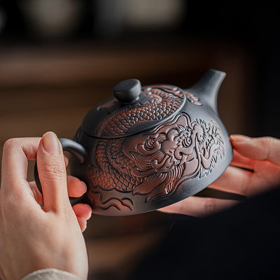 Tetera de Barro Púrpura Año del Dragón - Cerámica Artesanal Xianglong para Té Premium