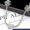 925 Plateado Set Moissani Hip-hop Personalized Rose Necklace 3MM16 Inch Blanco Dorado Color