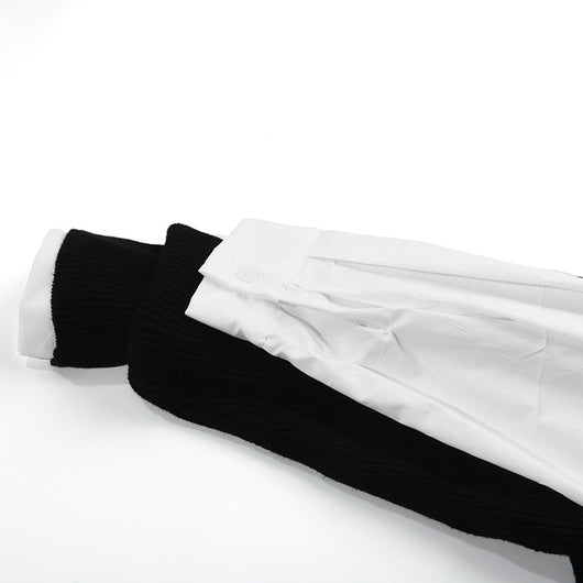 Conjunto Dos Piezas: Chaleco Diseño Irregular y Camisa Blanca - Image 8