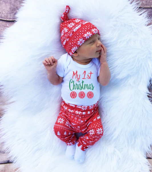 Conjunto de Tres Piezas Copo de Nieve Navideño para Niños - Image 2