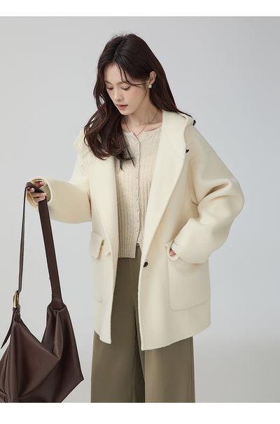 Abrigo de Lana Corto con Capucha Premium - Image 14