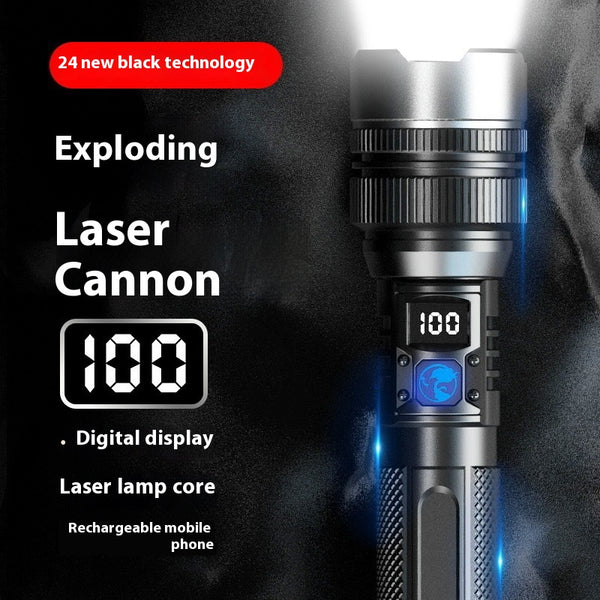 Linterna Láser LED de Largo Alcance con Pantalla LCD Digital para Exterior