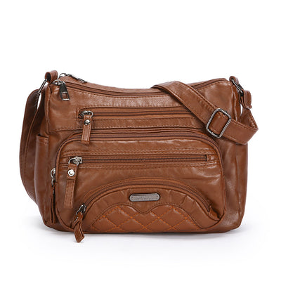 Bolso Bandolera de Cuero Suave - Diseño Casual Asimétrico - Image 8