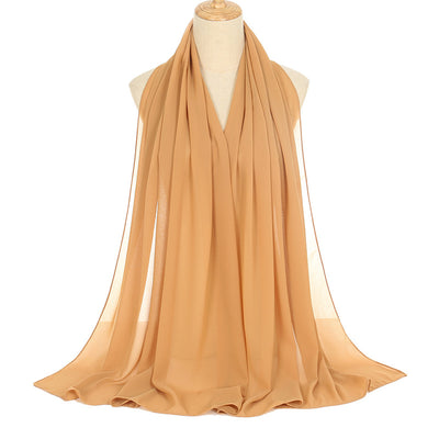 Pañuelo Rectangular de Chiffón Perla para Mujer - Colores Sólidos - Image 12