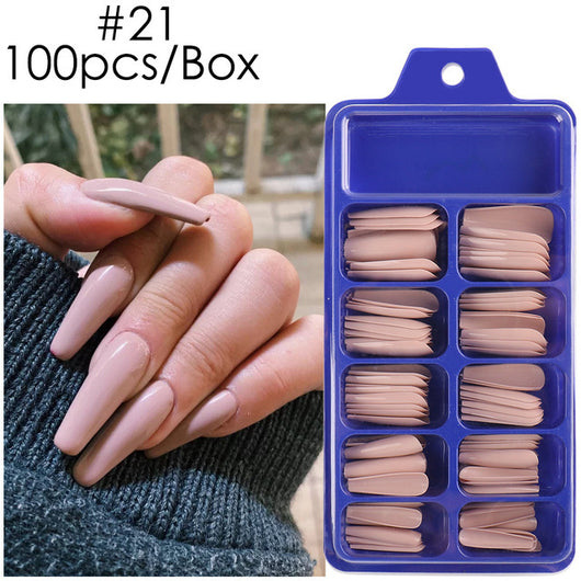 Uñas Postizas de Pasta Completa con Durabilidad Extendida - Acabado Ballet Azul - Image 40