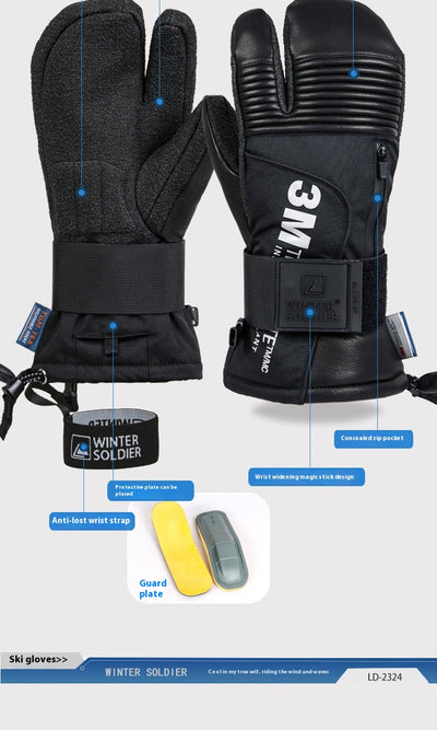 Guantes de Esquí Kevlar Tres Dedos Impermeables y Resistentes - Image 10