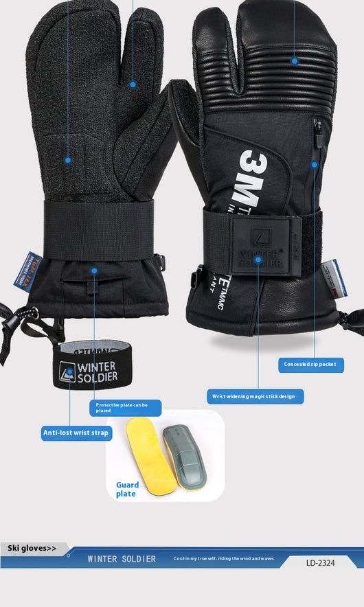 Guantes de Esquí Kevlar Tres Dedos Impermeables y Resistentes - Image 10