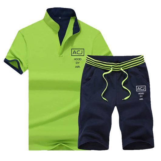 Conjunto Deportivo Casual para Hombre - Camiseta Cuello Mao Manga Corta - Image 3