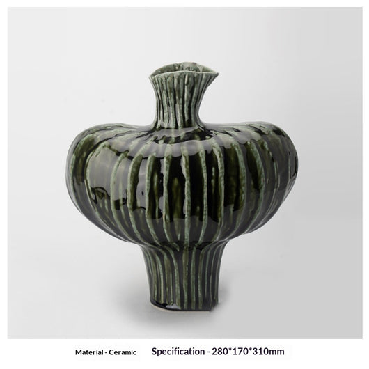 Florero de Cerámica Vintage Wabi-Sabi con Diseño Artesanal Texturizado - Image 25