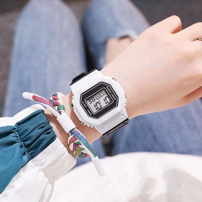 Reloj Deportivo Cuadrado Matcha Verde Estilo Coreano Mori College para Estudiantes - Image 2