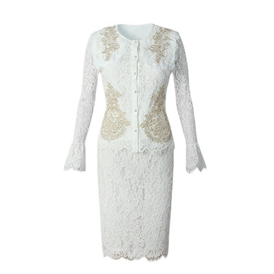 Traje de Encaje Blanco Elegante para Mujer - Image 6