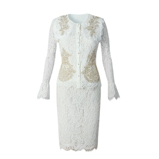 Traje de Encaje Blanco Elegante para Mujer - Image 6