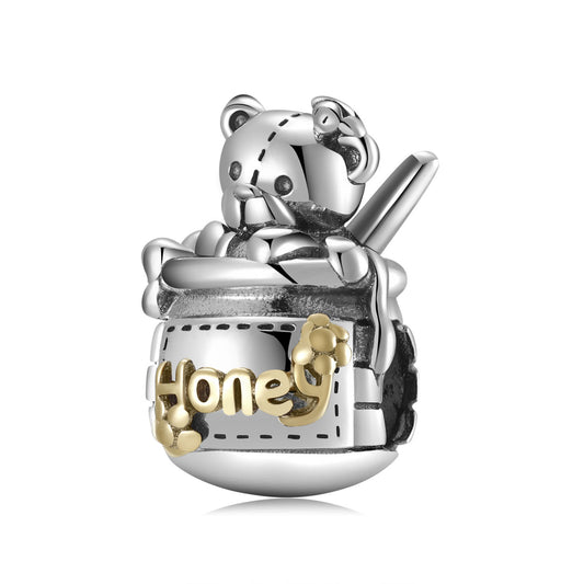 Cuentas Ositos de Plata 925 y Oro 14K - Accesorios DIY para Pulseras y Collares