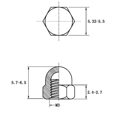 Tuerca Tapón Integral Semicircular con Bola de Rosca - Image 5