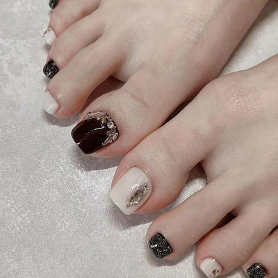 Uñas Postizas Brillantes Desmontables con Cristales Starlight