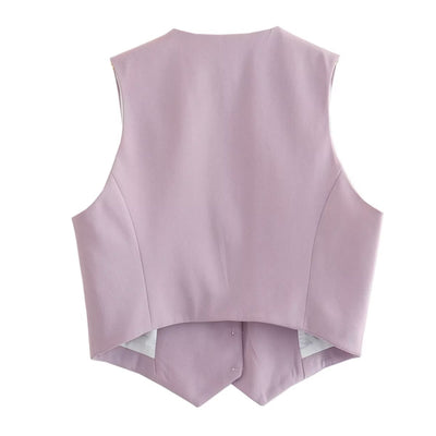 Chaleco Multicolor Suelto con Botones Decorativos Versátil para Mujer - Image 33