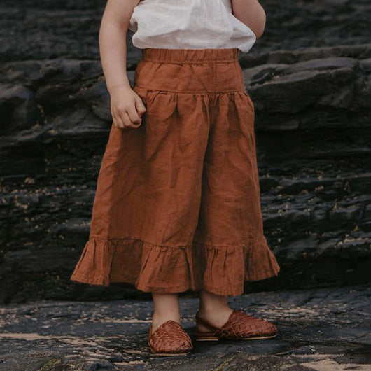 Pantalón Niña Estilo Nórdico Cintura Elástica Colores Puros