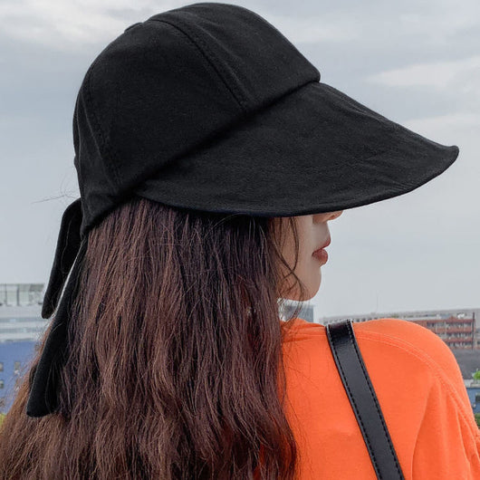Gorro Bucket Hat Mujer Protección Solar Verano Pesca Playa Negro - Image 3