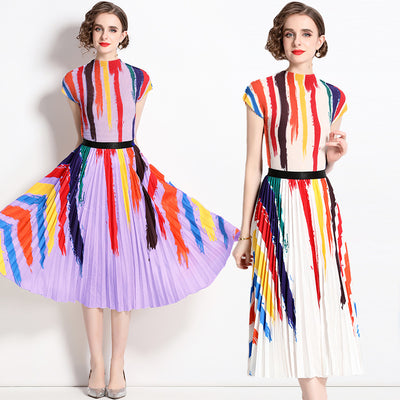 Conjunto Peplum Antienvejecimiento: Top Holgado y Falda Plisada Reductora