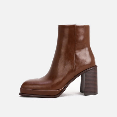 Botas Tobilleras de Cuero con Tacón Grueso y Suela Reforzada Impermeables - Image 15