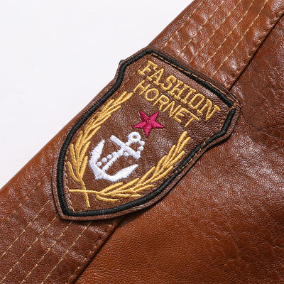 Chaqueta de Cuero para Hombre Cuello Alto Ajustada - Image 5