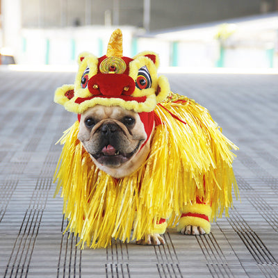 Disfraz de Danza del León para Mascotas - Transformación de Año Nuevo - Image 5