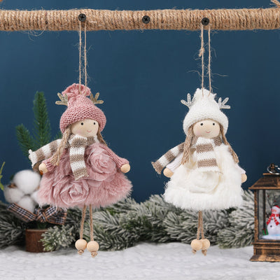 Muñeca Decorativa Navideña con Astas y Alas de Ángel