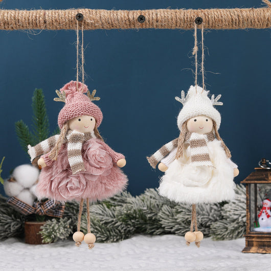 Muñeca Decorativa Navideña con Astas y Alas de Ángel