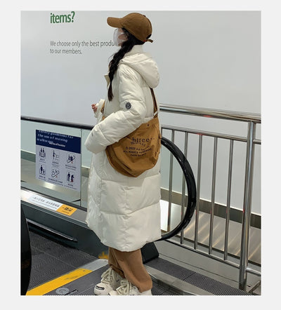 Abrigo Acolchado Grueso Estilo Coreano Suelto para Mujer - Image 10