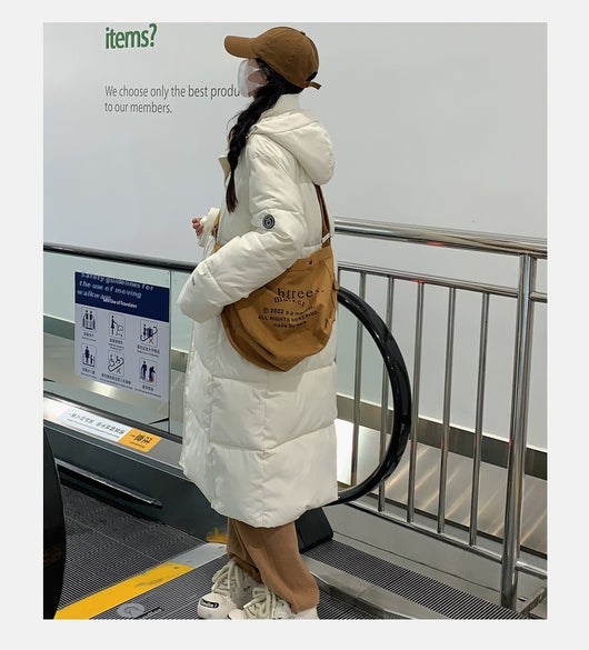 Abrigo Acolchado Grueso Estilo Coreano Suelto para Mujer - Image 10
