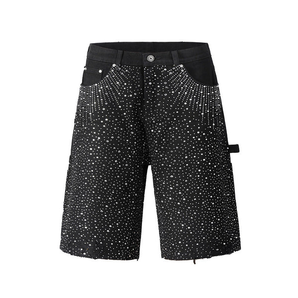 Shorts de Mezclilla Degradado con Teñido Splash Ink