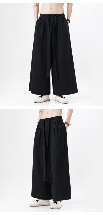 Pantalones Holgados de Algodón y Lino Talla Grande Estilo Chino para Hombre - Image 18