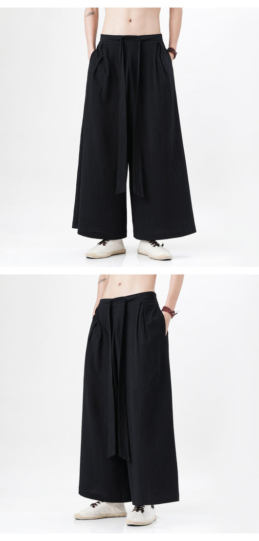 Pantalones Holgados de Algodón y Lino Talla Grande Estilo Chino para Hombre - Image 18