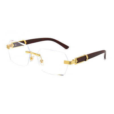 Gafas de Sol Rimless Transparentes para Hombre con Bordes Tallados - Image 19