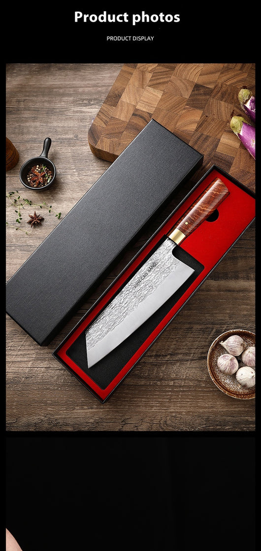 Cuchillo de Cocina Profesional Acero Inoxidable Alto Cromo con Mango de Madera Maciza - Image 12