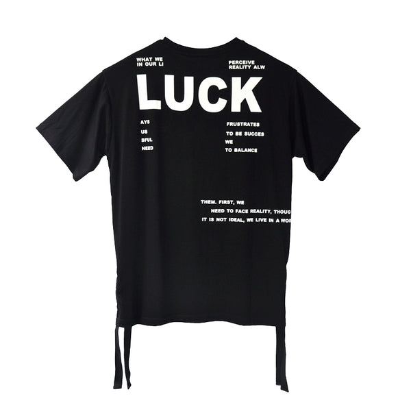 Playera Suelta Hip Hop Street Style con Abertura Lateral Manga Media