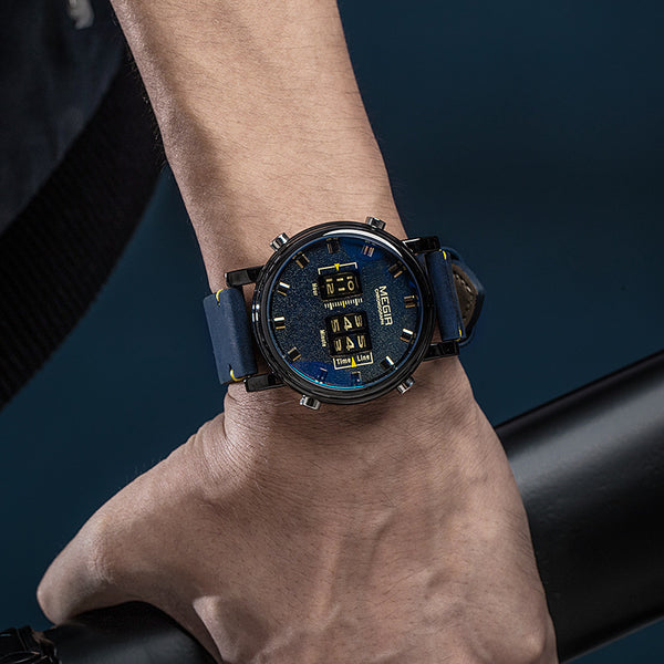 Reloj de Cuarzo de Cuero para Hombre - Elegancia Deportiva y Negocios